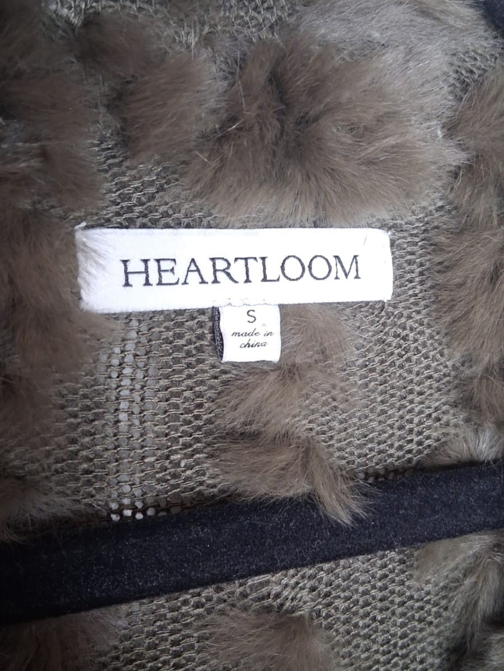 Heartloom Rosa Genuine Rex Rabbit Fur Ribbed Knit Jacket — Size Small - Picture 7 of 8